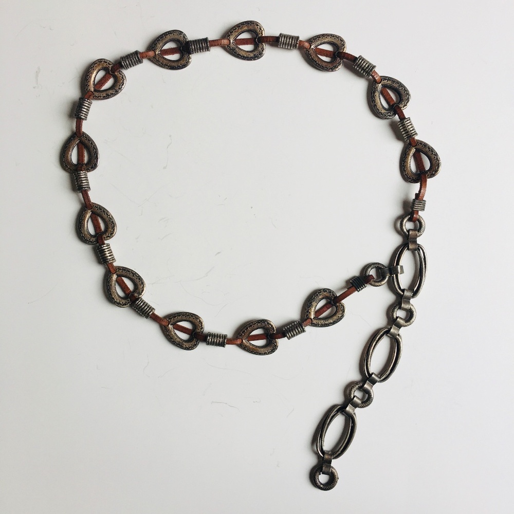 Vintage Boho Metal Leather Heart Adjustable Belt